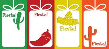 Etiketi koleksiyonu Vektör formatında Meksika kesip.