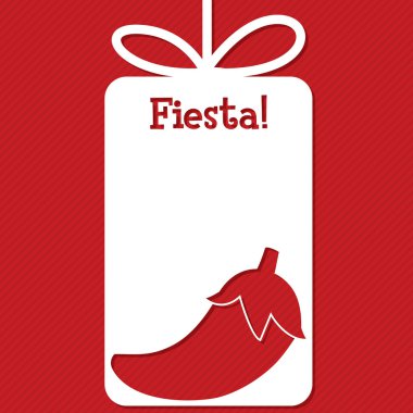 Etiket kartı Vektör formatında Chili biber kesip.