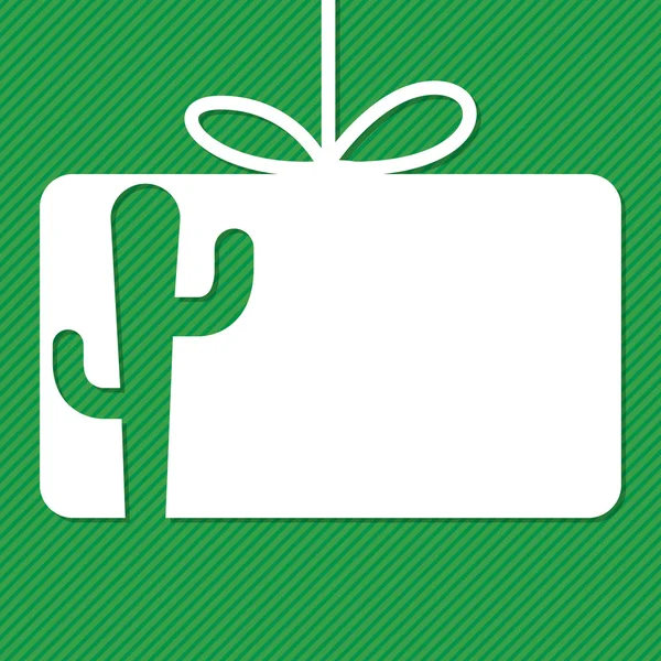 Cactus recortado tag card em formato vetorial . —  Vetores de Stock
