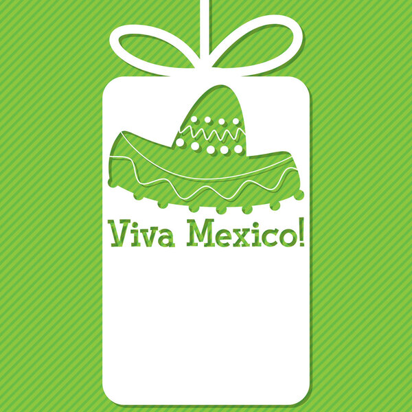 Sombrero cut out tag card in vector format.