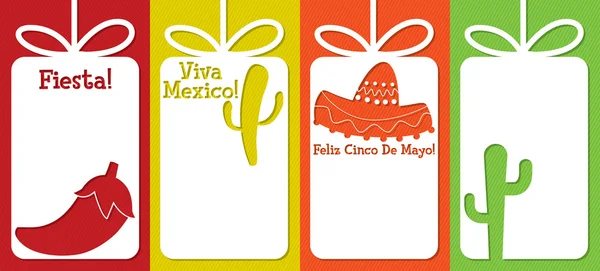 Mexican cut out tag collection in vector format. — Stock Vector