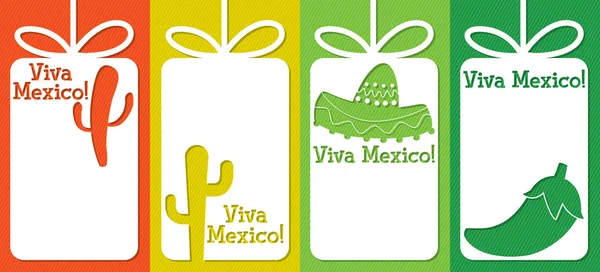 Mexican cut out tag collection in vector format. — Stock Vector