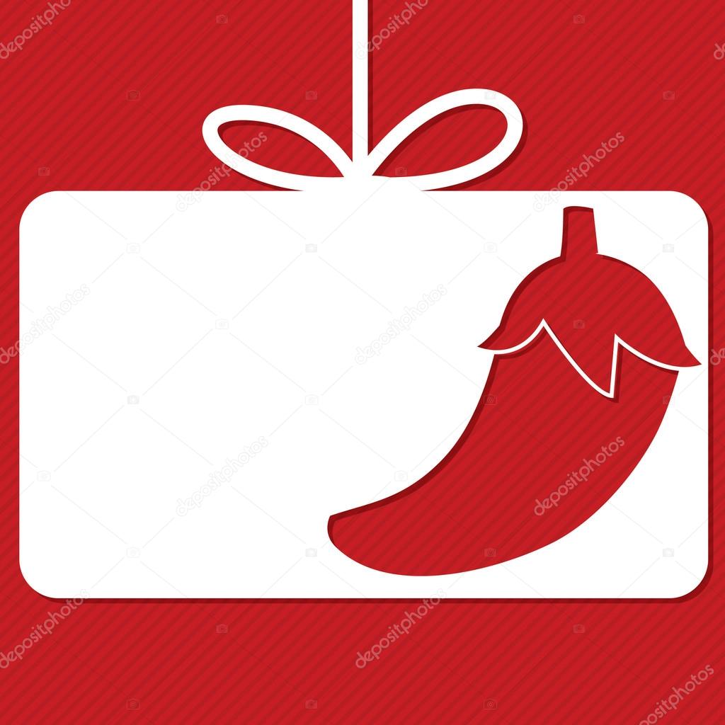 Chili Pepper cut out tag card in vector format.