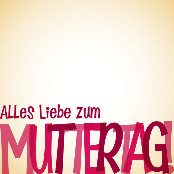 Bright typographic German "Happy Mother's Day" card in vector fo