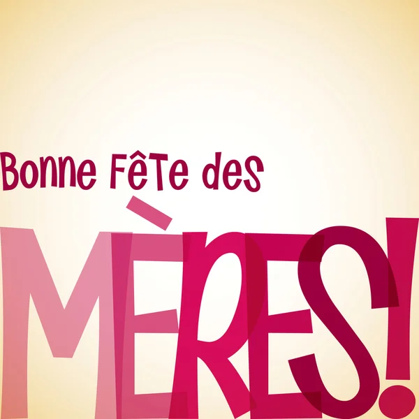 Tarjeta tipográfica francesa "Happy Mother 's Day" en vector fo — Vector de stock