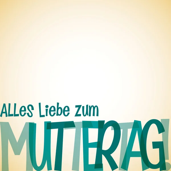 Cartão tipográfico alemão brilhante "Feliz Dia das Mães" no vector fo — Vetor de Stock