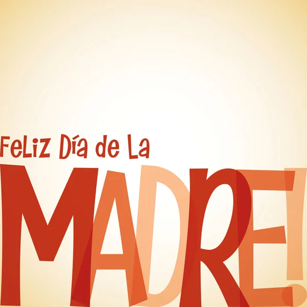 Világos tipográfiai spanyol "Happy Mother's Day" kártya vektor f — Stock Vector