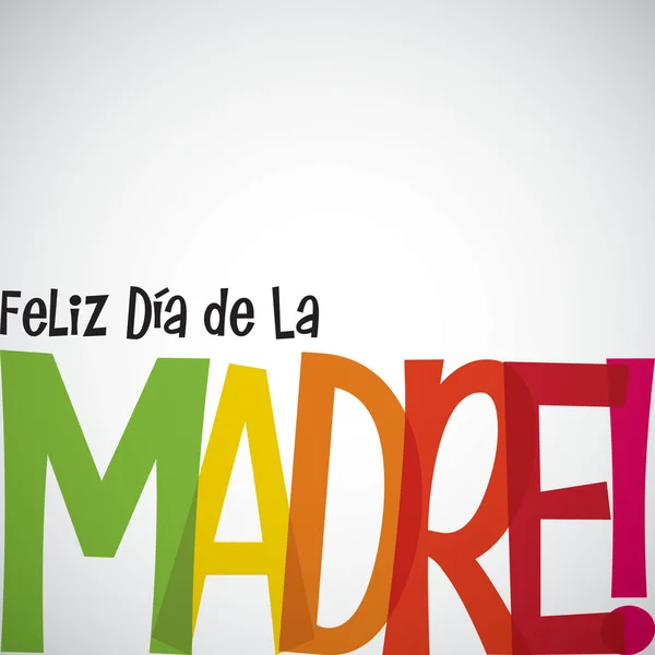 Tarjeta tipográfica española "Feliz Día de la Madre" en vector f — Archivo Imágenes Vectoriales