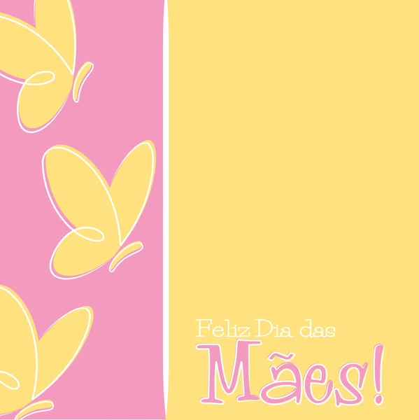 Hand getrokken Portugees Happy Mother's Day card in vector-formaat. — Stockvector