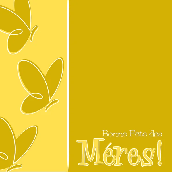 Carta di Festa della Mamma felice francese tirata a mano in formato vettoriale . — Vettoriale Stock