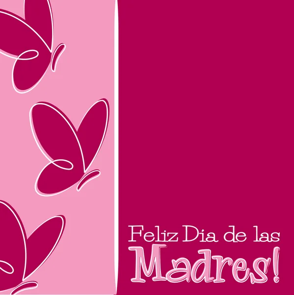 Biglietto di auguri spagnolo per la festa della mamma in formato vettoriale . — Vettoriale Stock