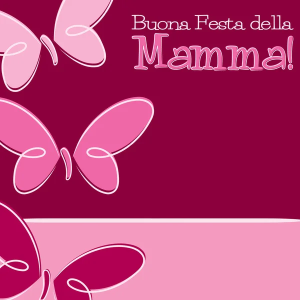 Kézzel készített olasz Boldog anyák napi üdvözlőlap vektoros formátumban. — Stock Vector