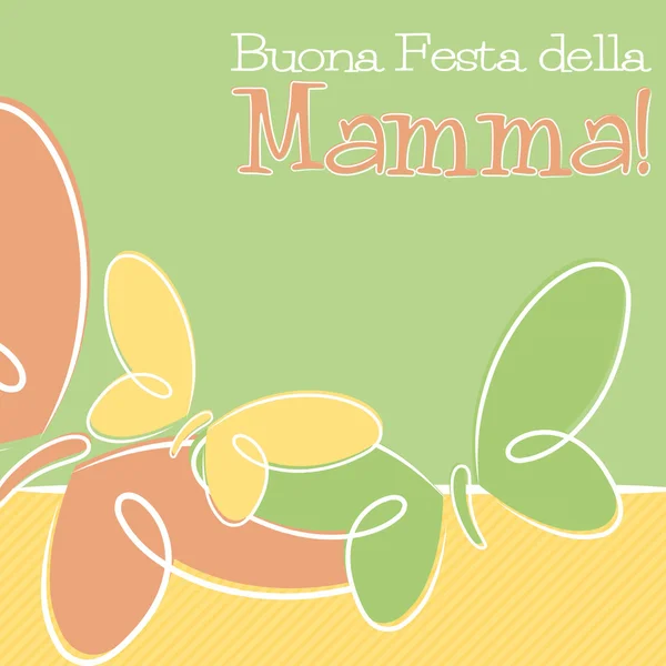 Mão desenhado italiano feliz cartão de Dia das Mães em formato vetorial . — Vetor de Stock