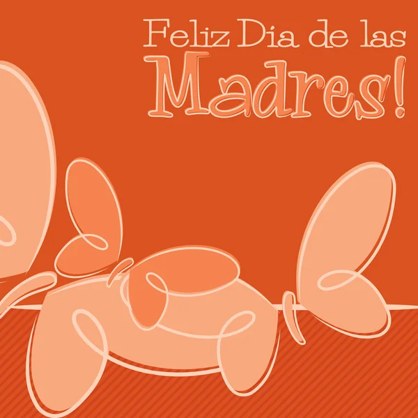Kézzel rajzolt spanyol Boldog anyák napi üdvözlőlap vektoros formátumban. — Stock Vector
