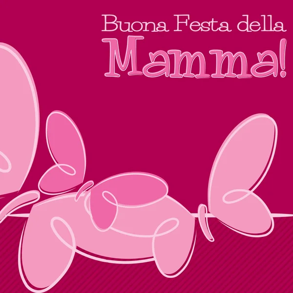 Hand Drawn Italian Happy Mother's Day card in vector format. — Stock Vector