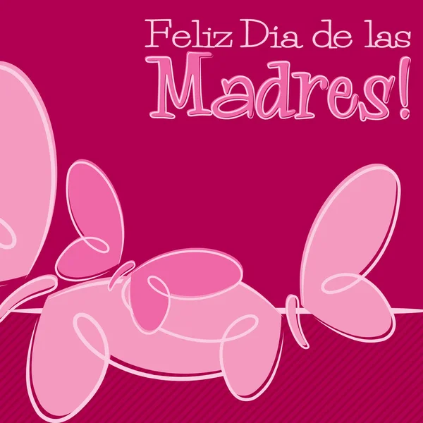 Kézzel rajzolt spanyol Boldog anyák napi üdvözlőlap vektoros formátumban. — Stock Vector