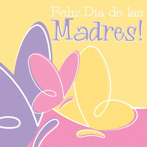 Tarjeta del día de la madre feliz español dibujado a mano en formato vectorial . — Vector de stock