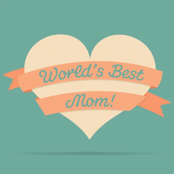 Corazón del Día de la Madre con tarjeta de cinta en formato vectorial — Vector de stock
