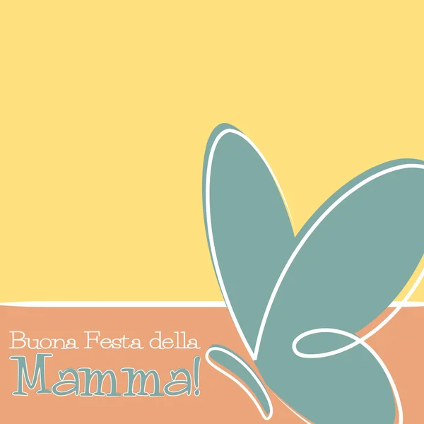 Çizilmiş İtalyan mutlu anneler günü kartı Vektör formatında teslim. — Stok Vektör