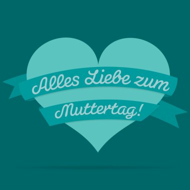 Alman mutlu anneler günü kalp şerit ile kartı vektör forma