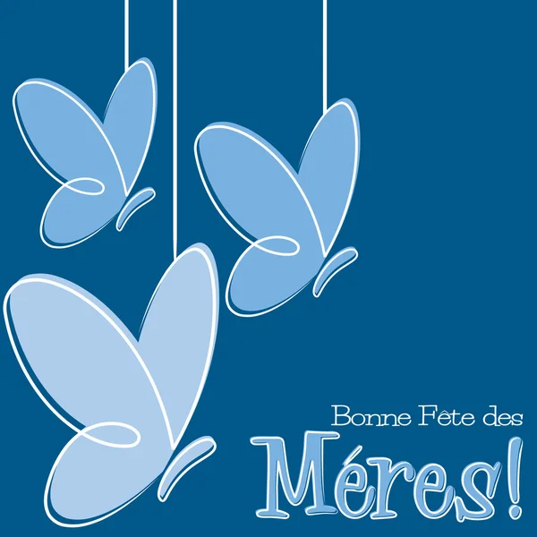 Tarjeta del día de la madre feliz francesa dibujada a mano en formato vectorial . — Vector de stock