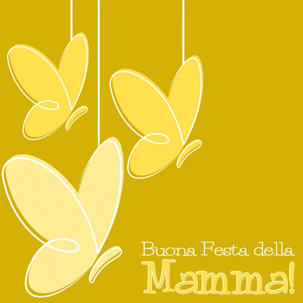 Çizilmiş İtalyan mutlu anneler günü kartı Vektör formatında teslim. — Stok Vektör