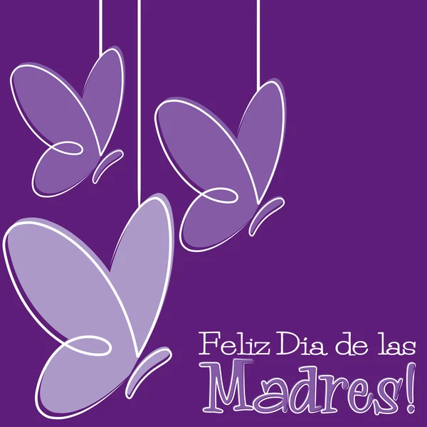 手矢量格式绘制西班牙语母亲节快乐一天卡. — 图库矢量图片