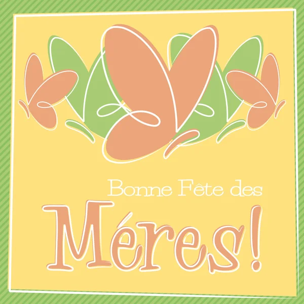 Hand getrokken Frans Happy Mother's Day card in vector-formaat. — Stockvector