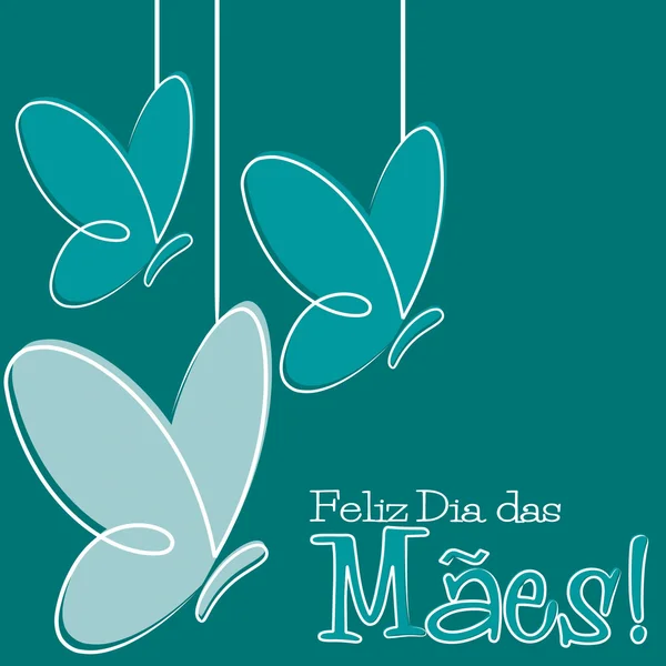 Hand getrokken Portugees Happy Mother's Day card in vector-formaat. — Stockvector
