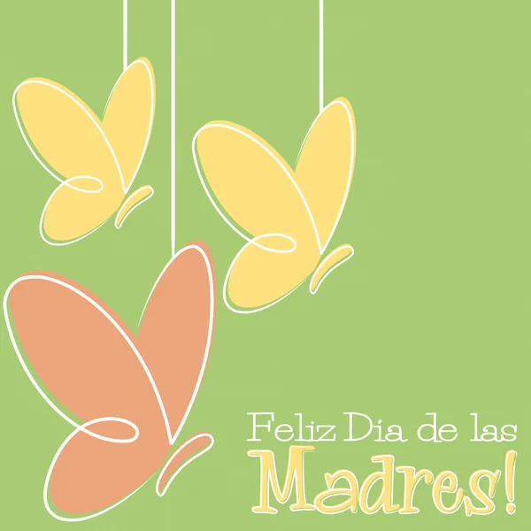 Το χέρι κάρτα για τη γιορτή που Ισπανικά ευτυχισμένη μητέρα του σε διανυσματική μορφή. — Διανυσματικό Αρχείο