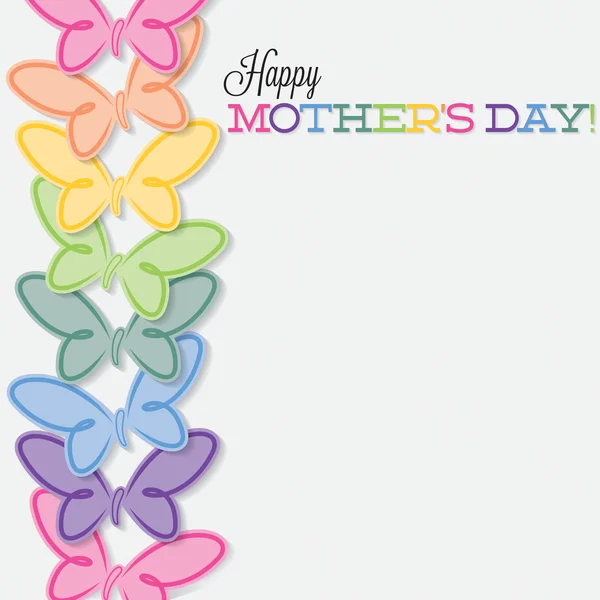 Line of butterflies Mother's Day card in vector format. — Stock Vector