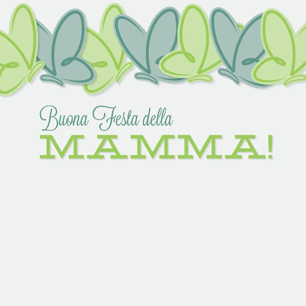 Italienische Linie der Schmetterlinge Muttertagskarte im Vektorformat. — Stockvektor