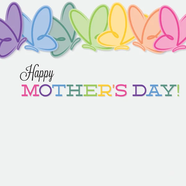 Line of butterflies Mother's Day card in vector format. — Stock Vector