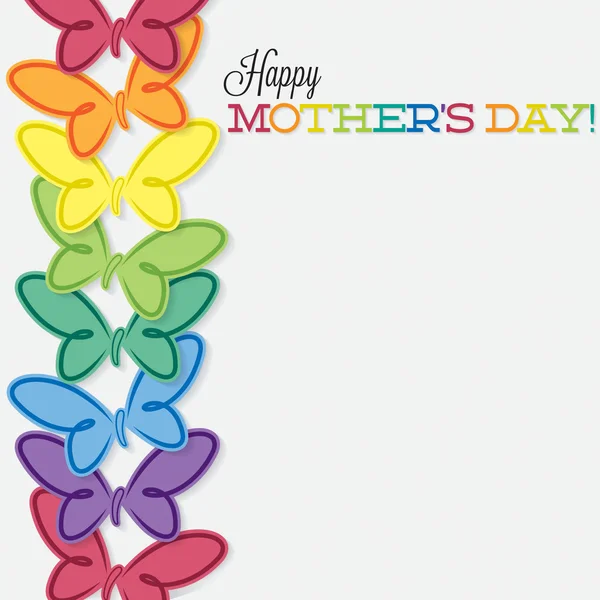 Linha de borboletas cartão do Dia das Mães em formato vetorial . — Vetor de Stock