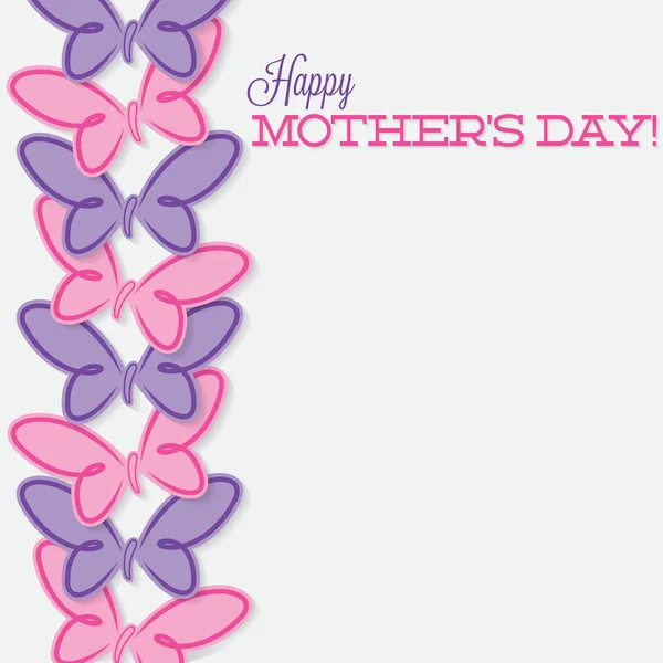 Línea de mariposas Tarjeta del Día de la Madre en formato vectorial . — Vector de stock