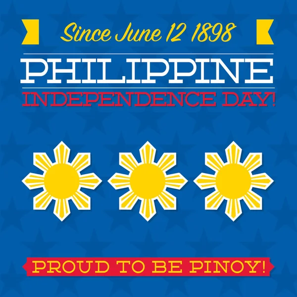 Filipinas Tarjeta del Día de la Independencia en formato vectorial . — Vector de stock