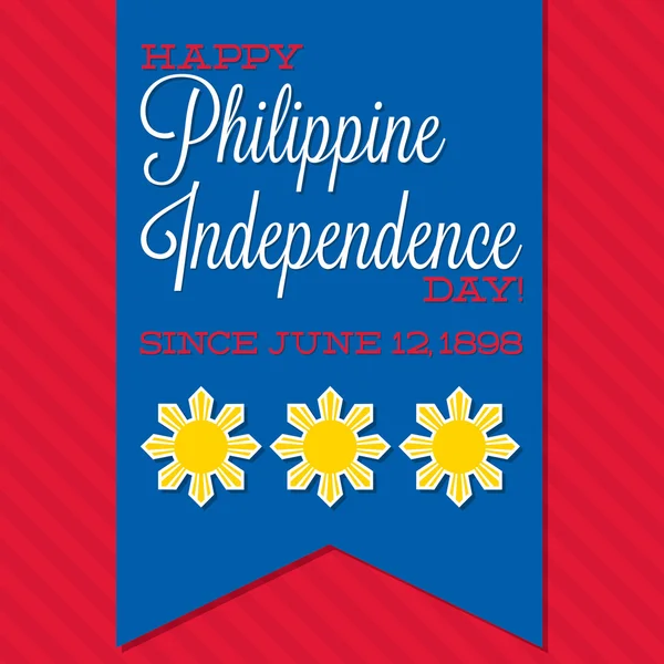 Cartão de Dia da Independência das Filipinas em formato vetorial . —  Vetores de Stock