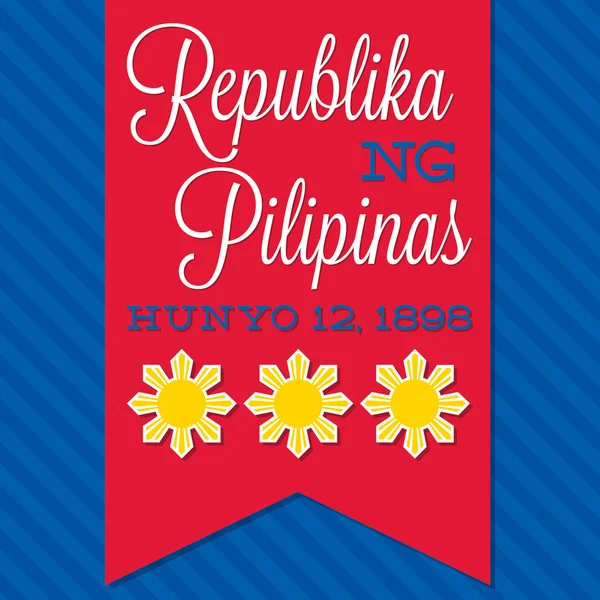 Filipinas Tarjeta del Día de la Independencia en formato vectorial . — Archivo Imágenes Vectoriales