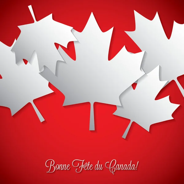 Carte de feuille superposée de la fête du Canada — Image vectorielle