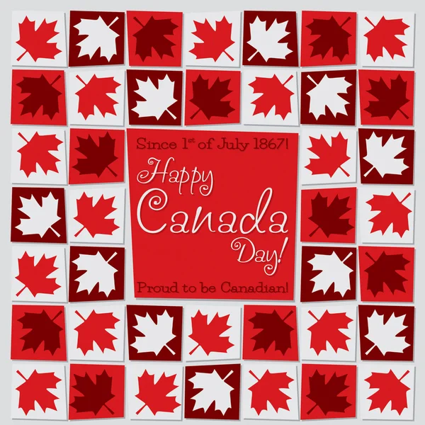 Día de Canadá tarjeta de mosaico — Vector de stock