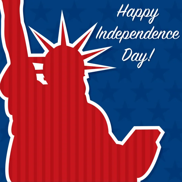 Mutlu Bağımsızlık günü işareti ile Özgürlük heykeli — Stok Vektör