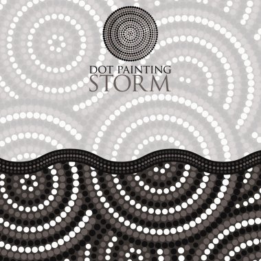 Dot painting invite/ greeting card in vector format. clipart