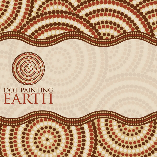 Dot painting invite/ greeting card in vector format.