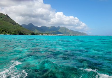 Moorea Lagoon, Fransız Polinezyası görünümünü.