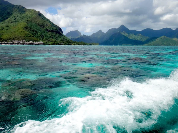 Vista Moorea Desde Laguna Polinesia Francesa — Foto de Stock