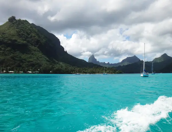 Vista Moorea Desde Laguna Polinesia Francesa — Foto de Stock