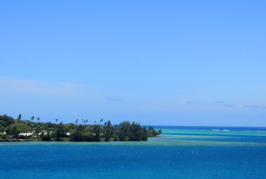 Moorea Lagoon View bir seyahat gemisinde, Fransız Polinezyası.