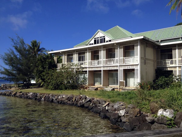 Заброшенный Отель Порту Паопао Бухте Кука Муреа Французская Полинезия — стоковое фото