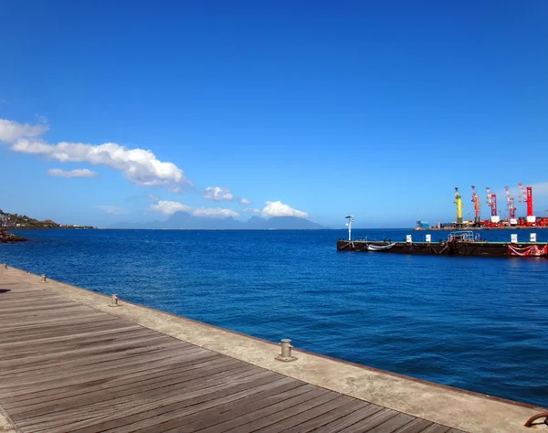 Θέα Του Λιμένα Του Papeete Και Moorea Από Jardins Ofa — Φωτογραφία Αρχείου