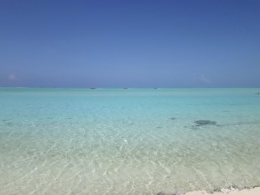 Görünüm Matira Beach, Bora Bora, Fransız Polinezyası